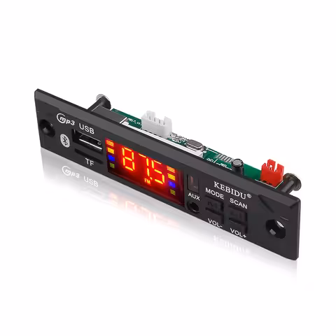 MP3-modul bil Bluetooth 12V med USB, SD-kort, FM-radio och fjärrkontroll – universell spelare