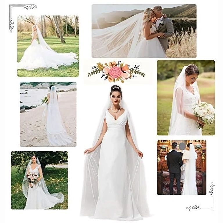 Fin och elegant vit slöja, perfekt för speciella brudklänningar