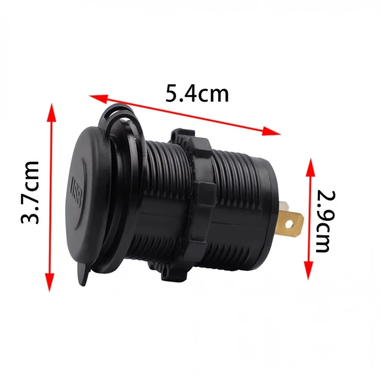 USB-uttag med 2 portar för panel USB-uttag med dubbla portar för panelmontering i bil, motorcykel eller båt
