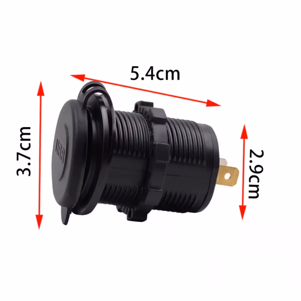 USB-uttag med dubbla portar för panelmontering i bil, motorcykel eller båt
