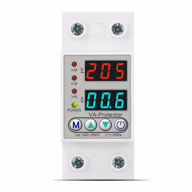Överspänningsrelä 220V 63A – digital display, skydd och automatisk återställning