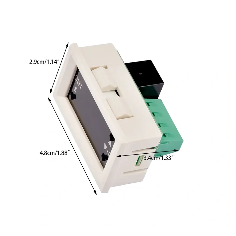 Mått relätimersmodul 12V Exakta mått för tidsrelämodul med LED-display