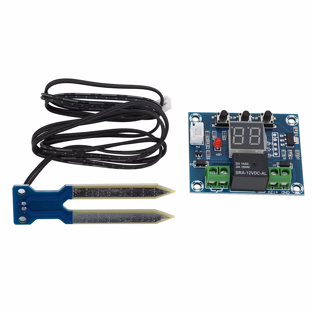 Controller med LED-display för mätning av fukt i trädgård eller krukor