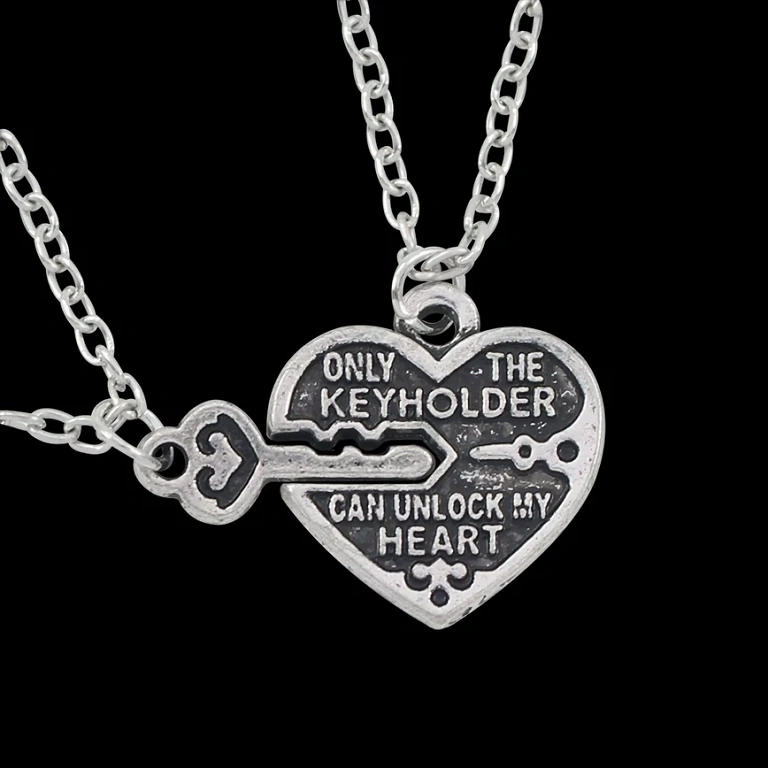 Vänskapshalsband med nyckel och hjärta för bästa vänner