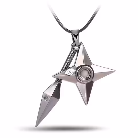 Naruto Uzumaki cosplay-halsband med Kunai och Shuriken – anime-tillbehör