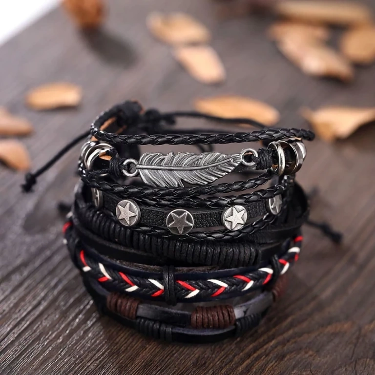 Justbara läderarmband för män – casual accessoarer