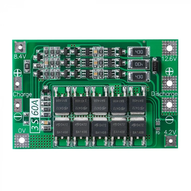 Elektronisk platta med BMS för batteriskydd och balansering