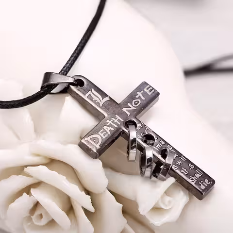 Korshänge Death Note med halsband – anime/manga-tillbehör med snöre 50 cm
