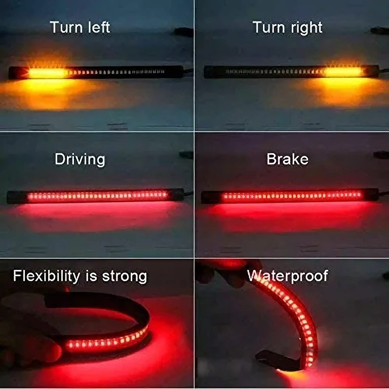 Kombinerat broms- och signal-ljus på flexibel remsa