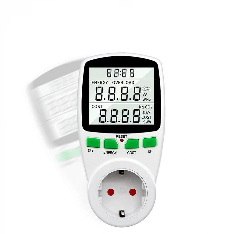 Enhet med kostnad/kWh-display och månadsuppskattning