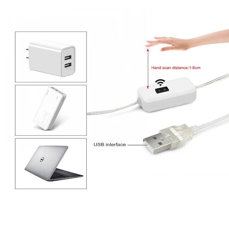 Kallvit LED-remsa med närhetssensor