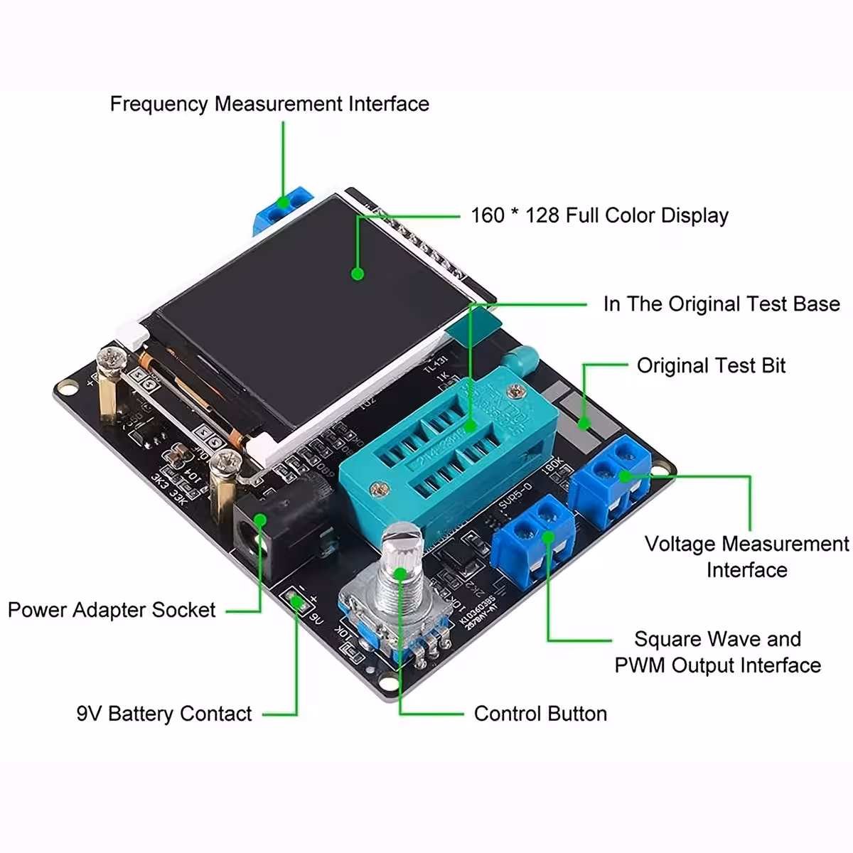 Multifunktionell tester för transistorer, dioder, FET och andra komponenter