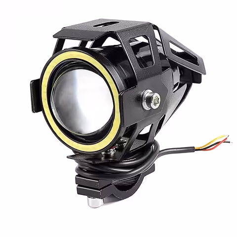 Motorcykel LED-strålkastare U7 Angel Eyes – Universell 12–85V för Motorcykel, ATV, Elskoter