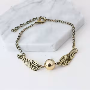 Harry Potter Armband Golden Snitch & Dödsrelikerna – Gyllene / Silverfärgad Magisk Gåva för Fans