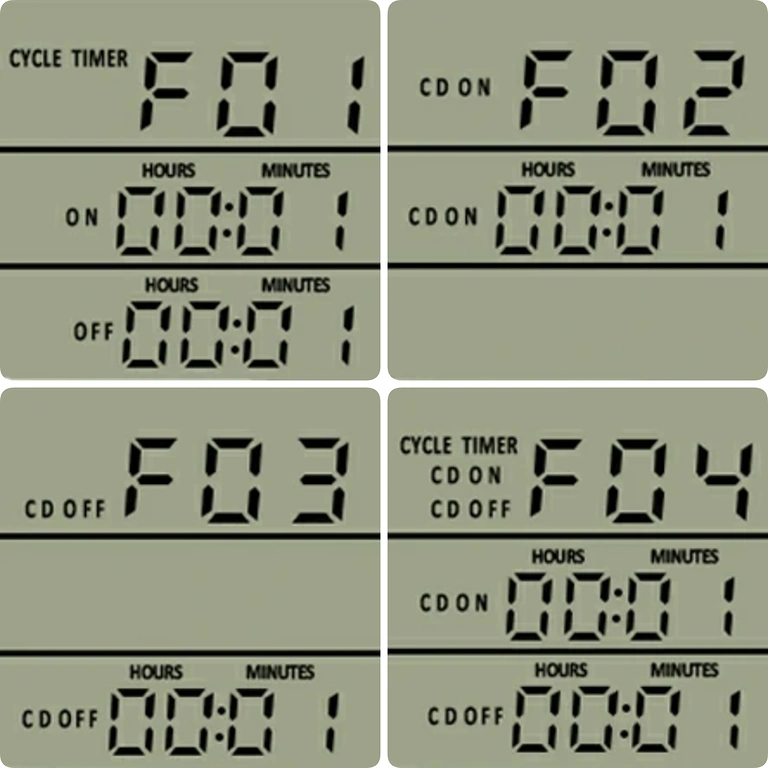 Termostatinställningar med olika lägen och justeringar