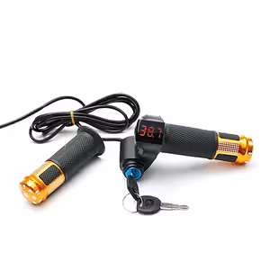 Gashandtag med Nyckel och Spänningsvisning 12V–72V – För Elcykel och Elskoter