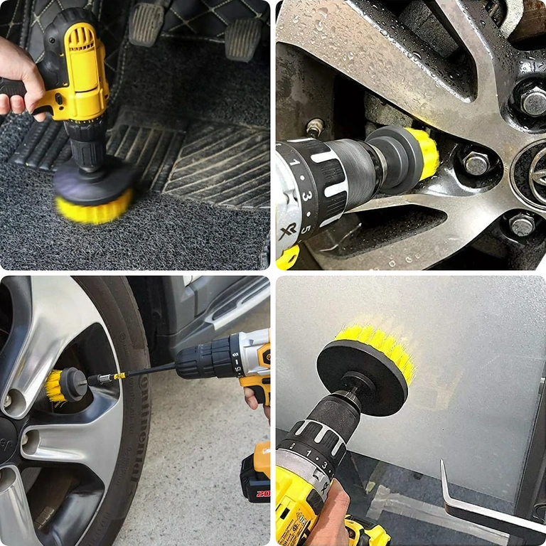 Borstar för rengöring av hjul, lock och svårtillgängliga hörn