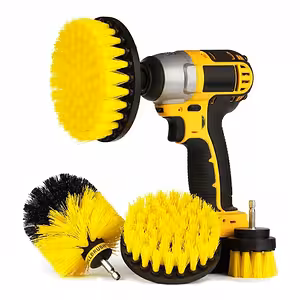 Set med 3 Nylonborstar för Borrmaskin – För Rengöring av Textil, Matta, Plast