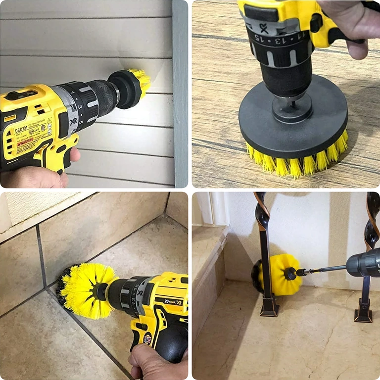 Universell borste för rengöring av badrum, mattor och möbler