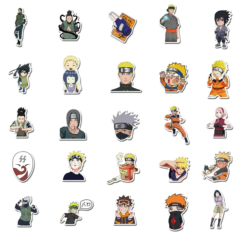 Vattentäta Naruto-vinylstickers Set med vatten- och UV-resistenta Naruto-klistermärken
