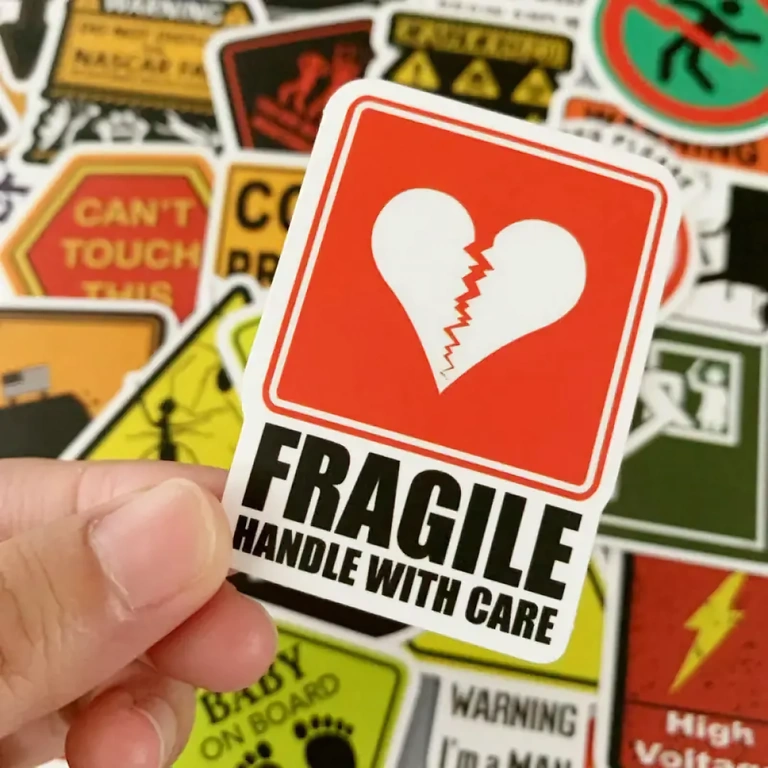 Vatten- och slitstarka roliga klistermärken