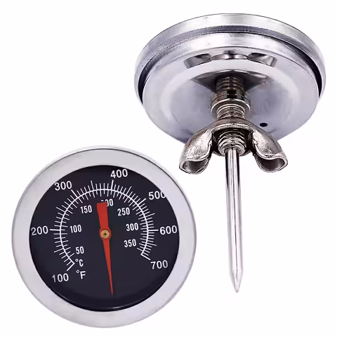 Professionell Grill- och Kötttermometer – BBQ, Ugn, Rök, Rostfritt Stål 0–350°C