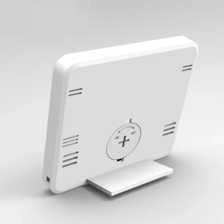 Digital termometer och hygrometer med kompakt design, vit färg