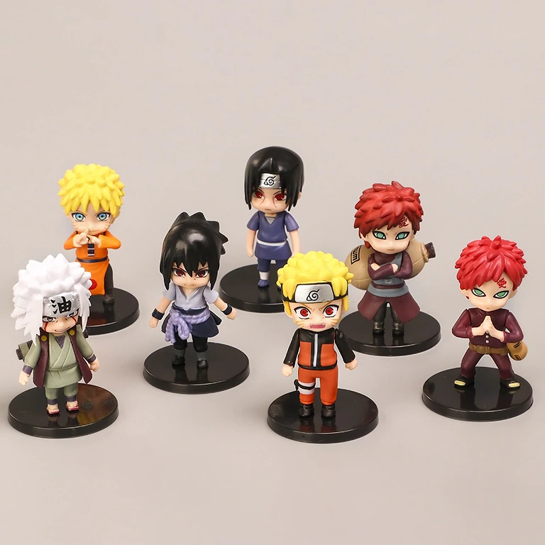 12-pack Naruto Shippuden-figurer i låda – perfekt som present eller samling