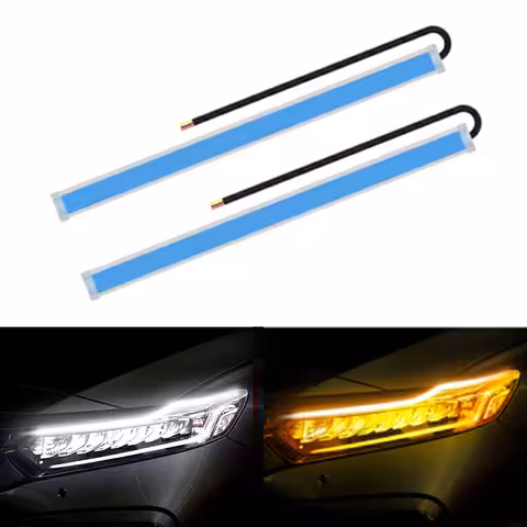DRL Dagsljus LED-remsor med Dynamiska Sekventiella Blinkers LED FLOW – Set med 2 Flexibla 60 cm Remsor, IP65 Vattentåliga