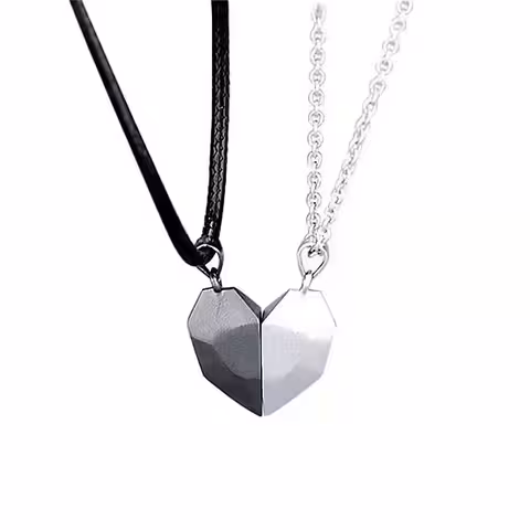 Magnetiska Parhalsband BFF – Hjärtformade Halsband med Magnet, Perfekt Gåva för Par
