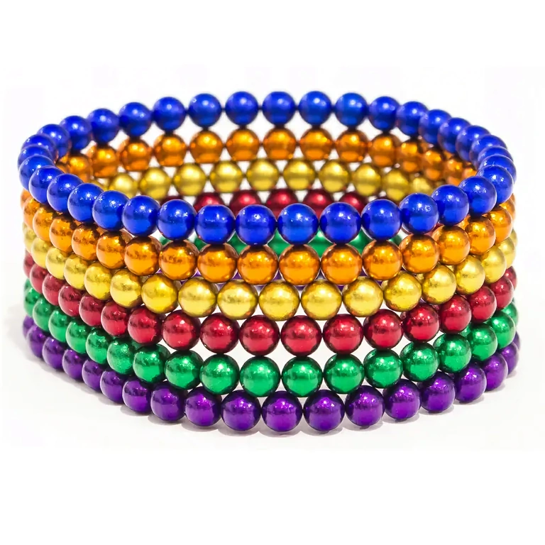 Regnbågsmagnetkub med 216 neodymkulor