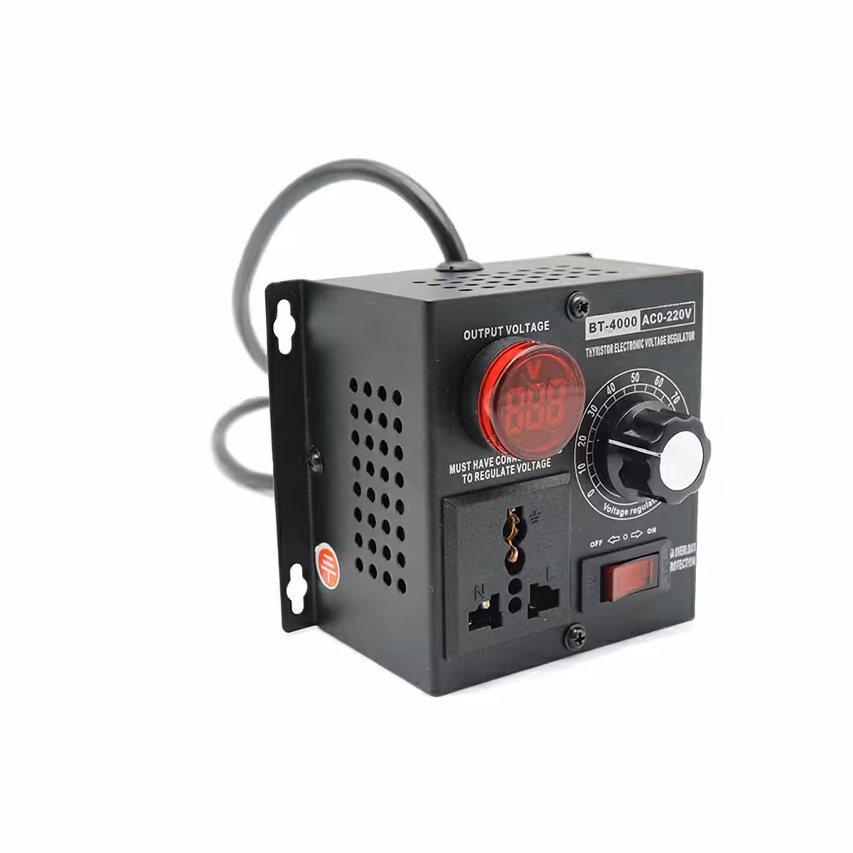 Effektdimmer med finjustering och ON/OFF-funktion för hushålls- eller industrienheter