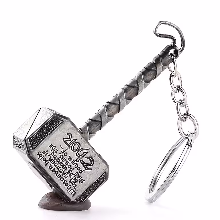 Thor Nyckelring – Mjolnir Hänge, Den Legendariska Åskgudens Hammare