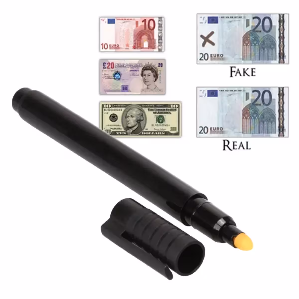 Markeringskontroll för sedlar, fungerar utan UV-ljus