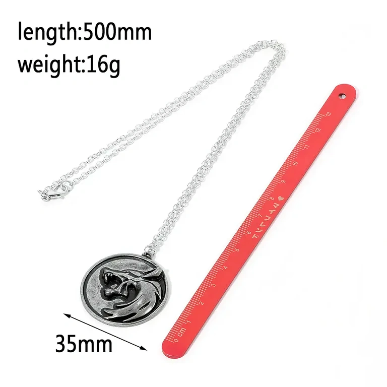 Witcher-presentset med vargskalle-hängen, hög kvalitet