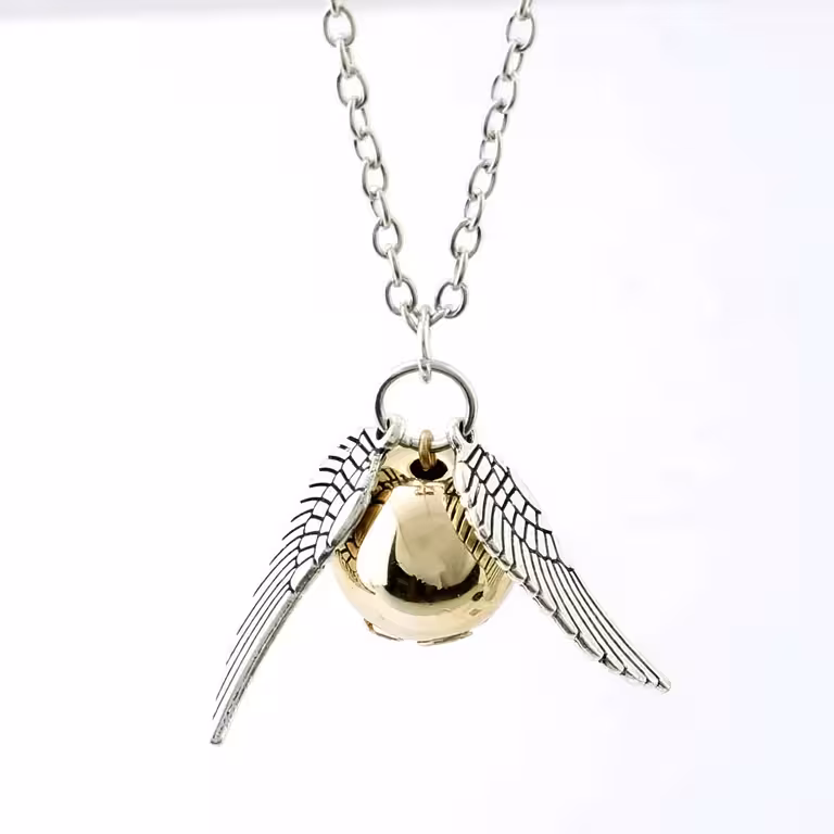Harry Potter Halsband Golden Snitch Quidditch med Änglavinge – Magisk Gåva för Fans