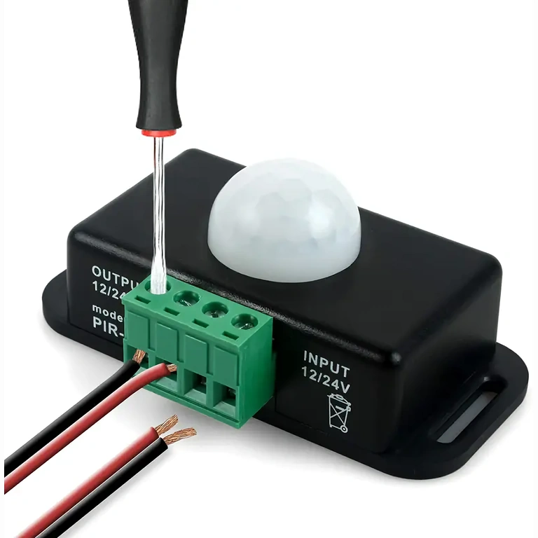 IR PIR-sensor med switch 12V–24V PIR-infraröd sensor för rörelsedetektering, kompatibel 12–24V, automatisk ljusbrytare