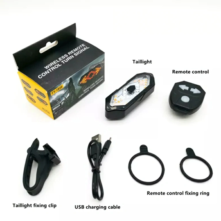 Vänster/höger blinkers med USB-ström för cykel