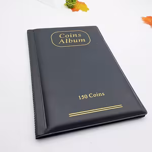 Myntalbum – Samlarpärm med 150 Fack för Mynt, Frimärken, Polletter