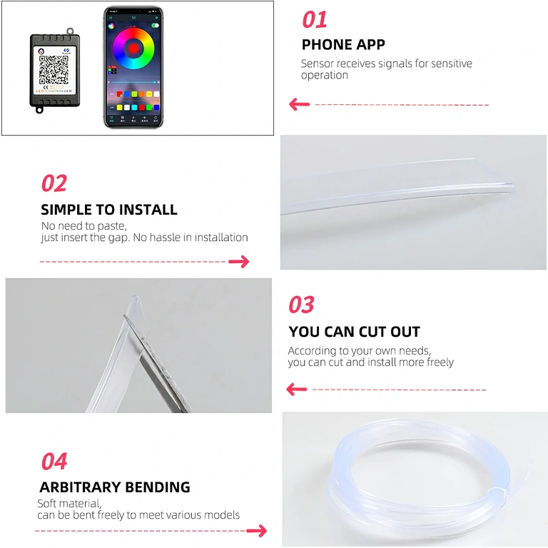 Flexibel RGB-neonledning för bildekoration