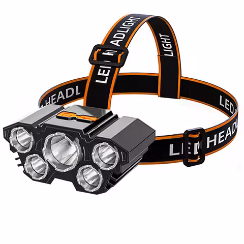 Professionell Pannlampa LED med Uppladdningsbart Batteri – Stark Ljusstyrka för Fiske & Camping