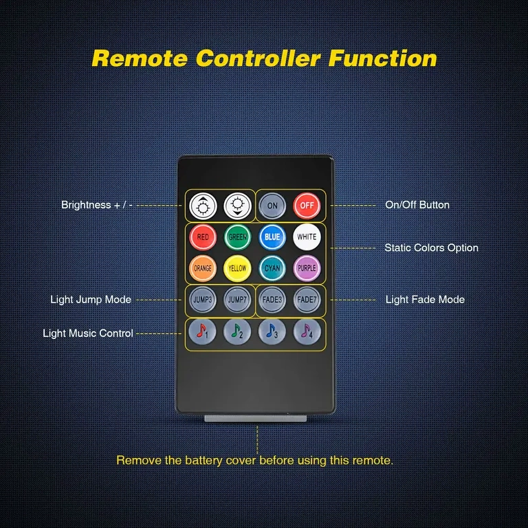 RGB LED-list med fjärrkontroll Interiörbelysningskit med fjärrkontroll och flera färger