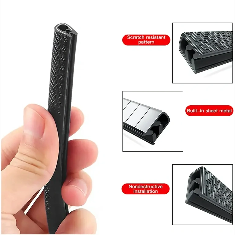 Skyddstejp för dörrkanter på bil Gummilist med metallinsats för bilens dörrskydd