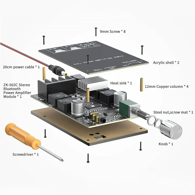 DIY Bluetooth stereo ljudkort med TPA3116D2, totalt 100W