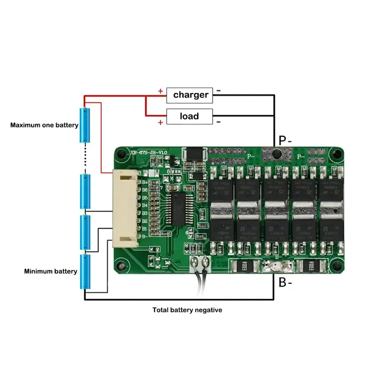 BMS-skyddskort 7S 24V 25A Avancerat skyddskort för seriekopplade Li-ion-batterier
