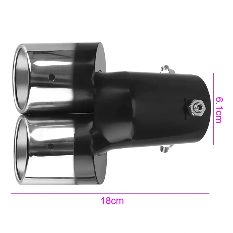 Sporttillbehör för bilens avgassystem med dubbla utgångar