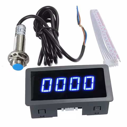 Digital tacho med Hall-sensor för traktor, svarv, skördetröska – 12V/24V, LED RPM