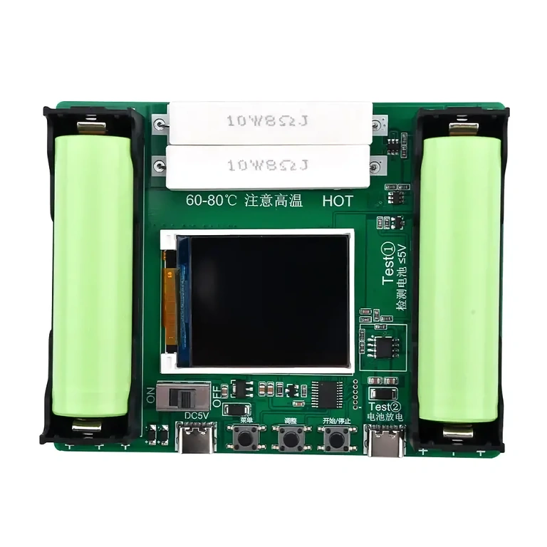 Tester med laddnings- och urladdningsfunktion för 18650