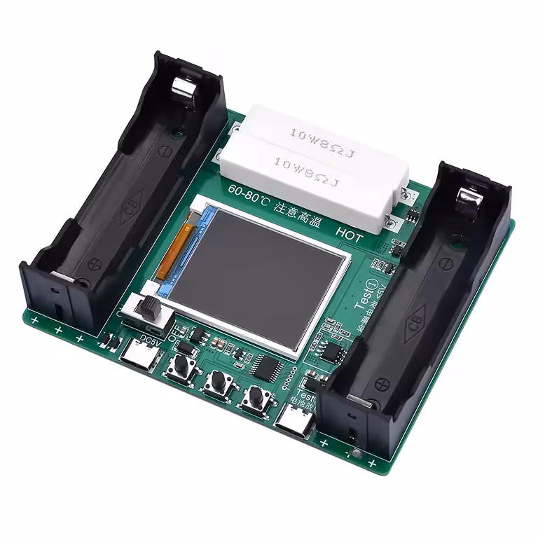 18650 batteritestare med färgdisplay, automatisk laddning och urladdning – USB Type-C