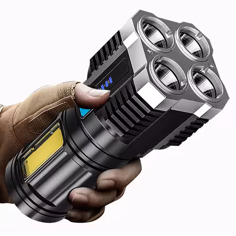 Uppladdningsbar kraftfull LED-ficklampa – Perfekt för jakt, fiske, camping